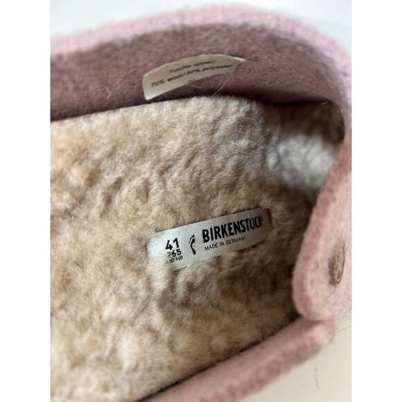 BIRKENSTOCK ZERMATT RIVET Shearling Clog Slipper Wool Pink Size 41 Women 10 e - Picture 3 of 14